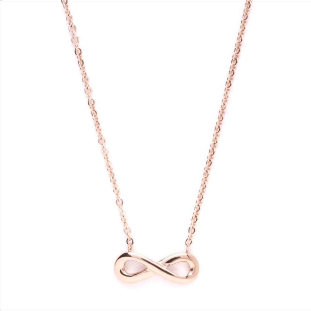 Rose gold dipped infinity necklace pendant